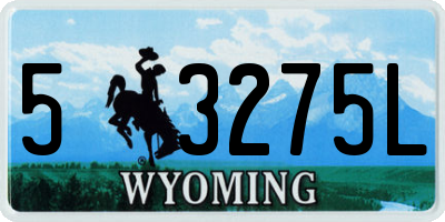 WY license plate 53275L