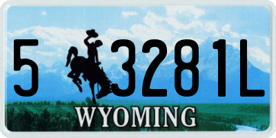 WY license plate 53281L