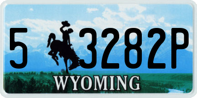 WY license plate 53282P