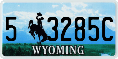 WY license plate 53285C