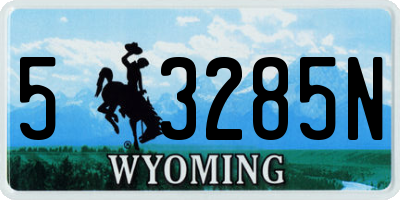 WY license plate 53285N