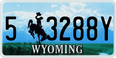 WY license plate 53288Y
