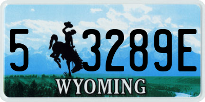 WY license plate 53289E