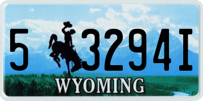 WY license plate 53294I