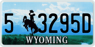WY license plate 53295D