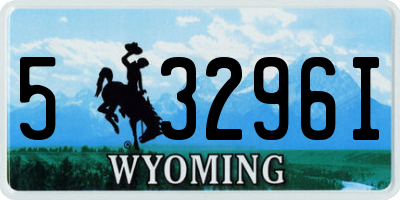 WY license plate 53296I