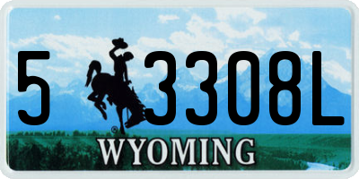 WY license plate 53308L