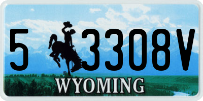 WY license plate 53308V