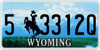 WY license plate 53312Q