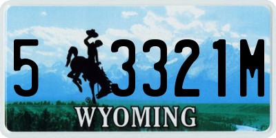 WY license plate 53321M
