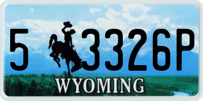 WY license plate 53326P