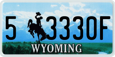 WY license plate 53330F