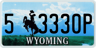 WY license plate 53330P