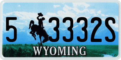WY license plate 53332S