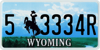 WY license plate 53334R