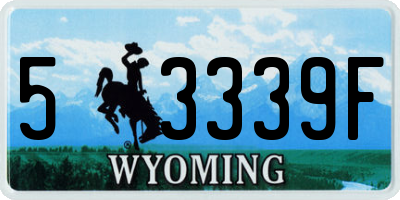WY license plate 53339F