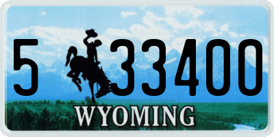 WY license plate 53340O