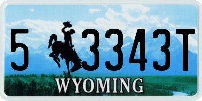 WY license plate 53343T