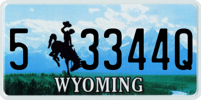 WY license plate 53344Q