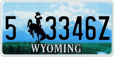 WY license plate 53346Z