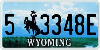WY license plate 53348E