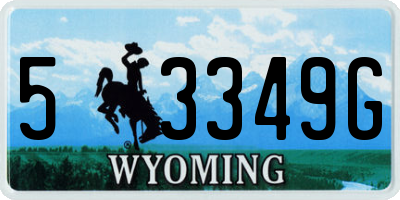 WY license plate 53349G