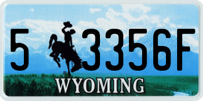 WY license plate 53356F