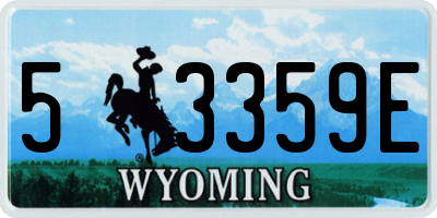 WY license plate 53359E