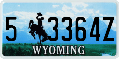 WY license plate 53364Z