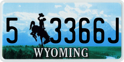 WY license plate 53366J