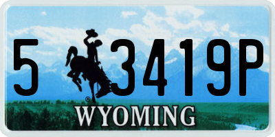 WY license plate 53419P