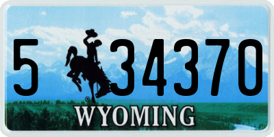 WY license plate 534370