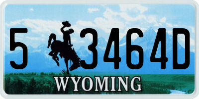WY license plate 53464D