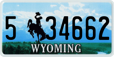 WY license plate 534662