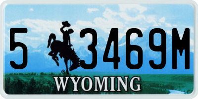 WY license plate 53469M