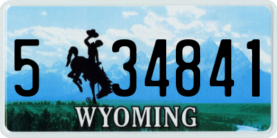 WY license plate 534841