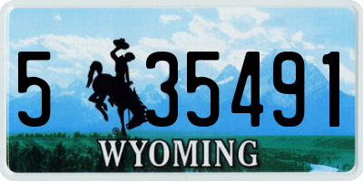 WY license plate 535491