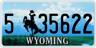 WY license plate 535622