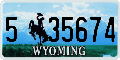 WY license plate 535674