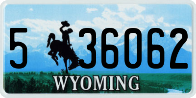 WY license plate 536062