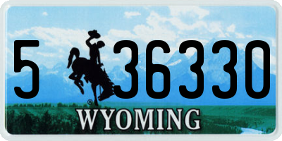 WY license plate 536330