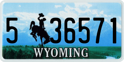 WY license plate 536571