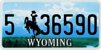 WY license plate 536590
