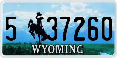 WY license plate 537260