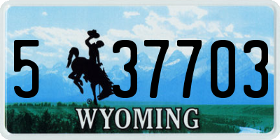 WY license plate 537703
