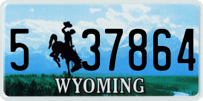 WY license plate 537864