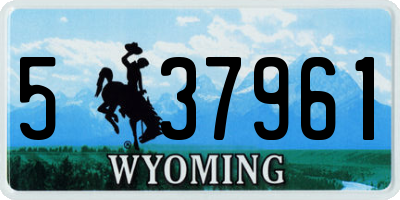 WY license plate 537961
