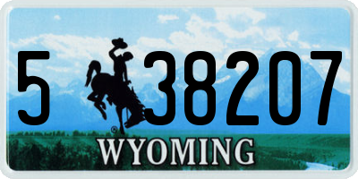WY license plate 538207