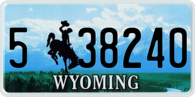 WY license plate 538240