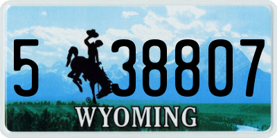 WY license plate 538807